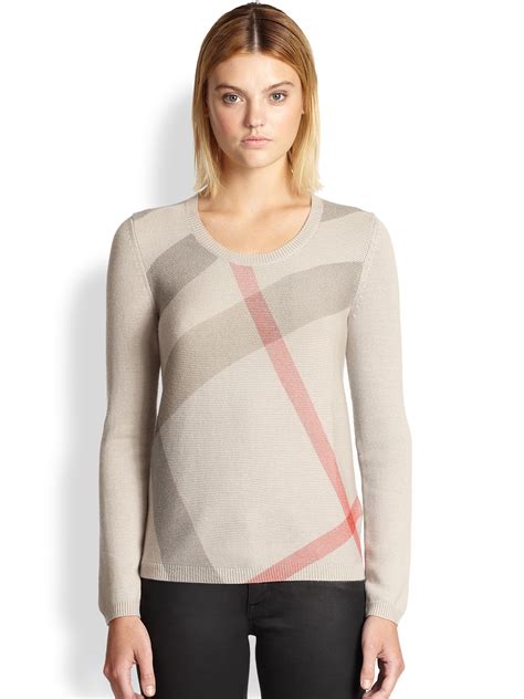 burberry patchwork cashmere wool blend sweater|check wool cashmere sweater.